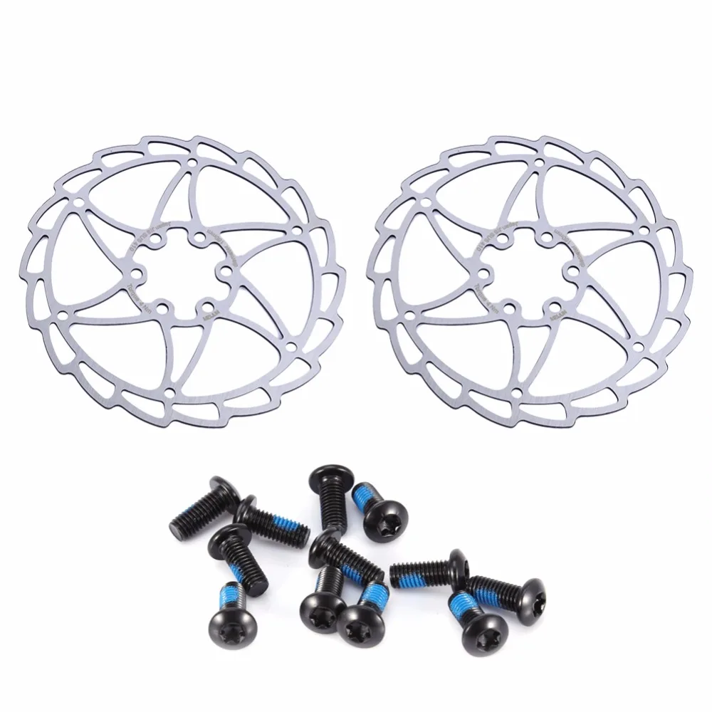

2pcs Stainless Steel Bicycle Brake Roter With Blots Screw 140mm 160mm 180mm 6 Holes Bike Disc Brake Parts