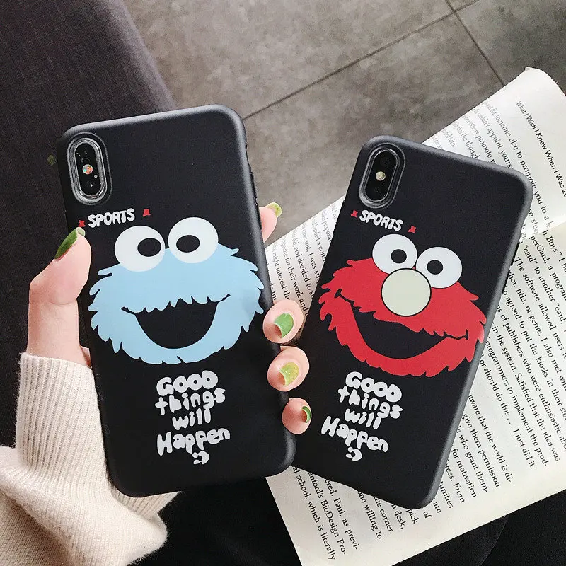 

Cute Chibi Maruko Crayon Shinchan Phone Case For iPhone X XR XS Max Case Soft Back Cover For iPhone 6 6S 7 8 Plus Sesame Street