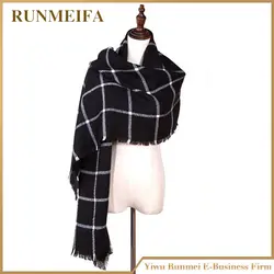 [Runmeifa] 2017 Известный модный бренд качество акриловый плед женские slaals осенние и зимние шарф держать теплый