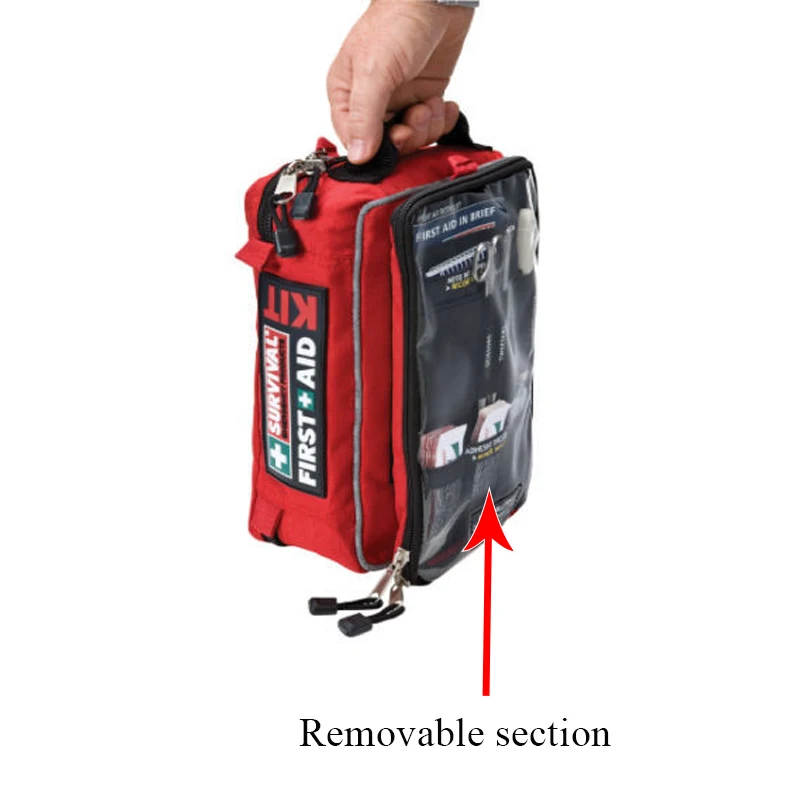 Kit de primeros auxilios de viaje de coche de supervivencia salvaje seguro bolsa médica al aire libre Camping senderismo KIT de tratamiento de emergencia Paquete de 4 secciones