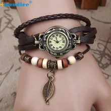 Retro Casual Luxury Leaves Leaf Pendant Women Bracelet Wristwatches Fashion Women Watches relogio masculino Z508 5Down