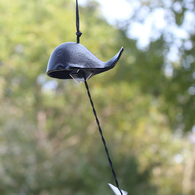 

Японский Тип FURIN ветряные колокольчики черный Кит чугунное настенное украшение для детской комнаты