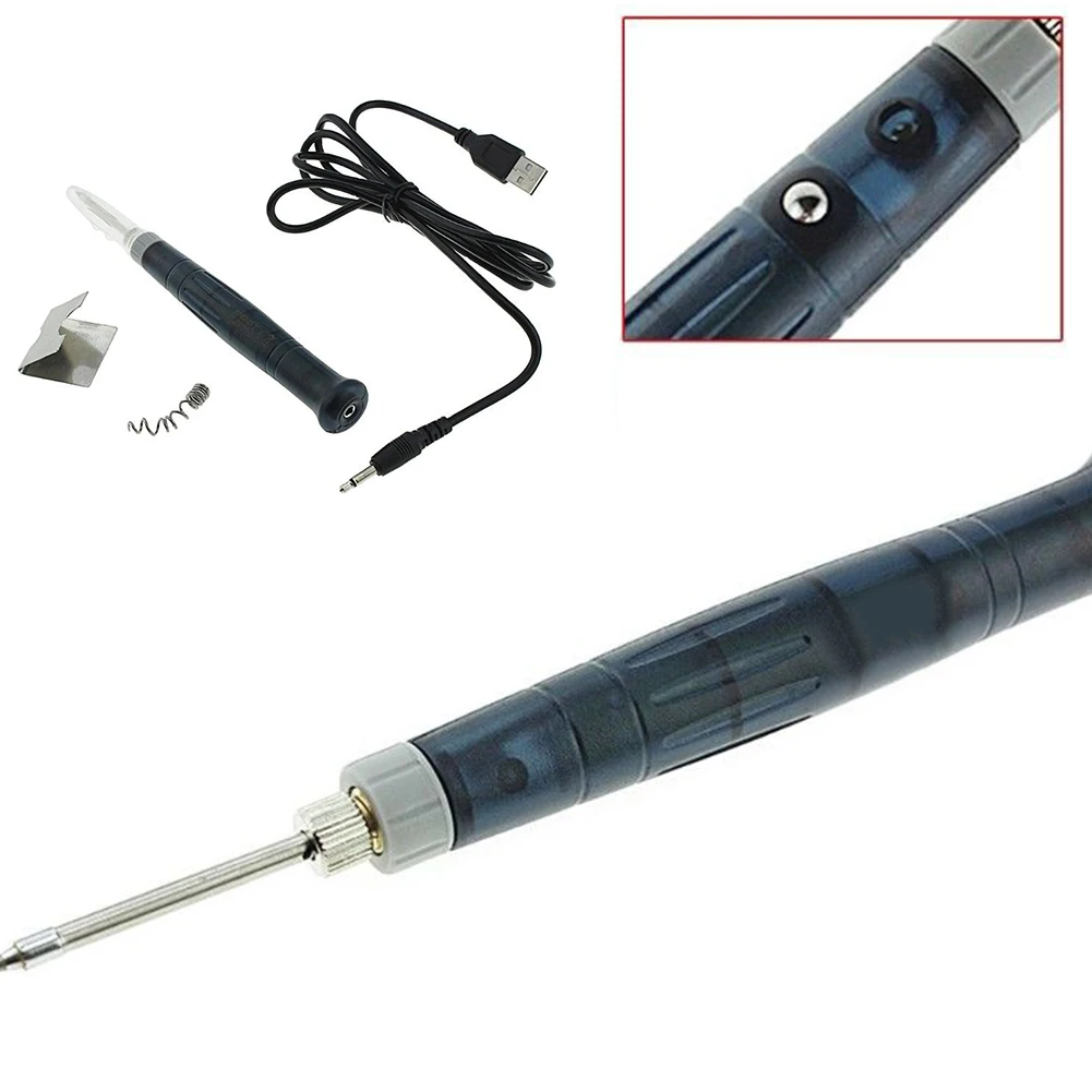  Portable USB Soldering Iron Pen Mini Tip Button Switch Electric Powered Soldering Station 5V 8W Wel