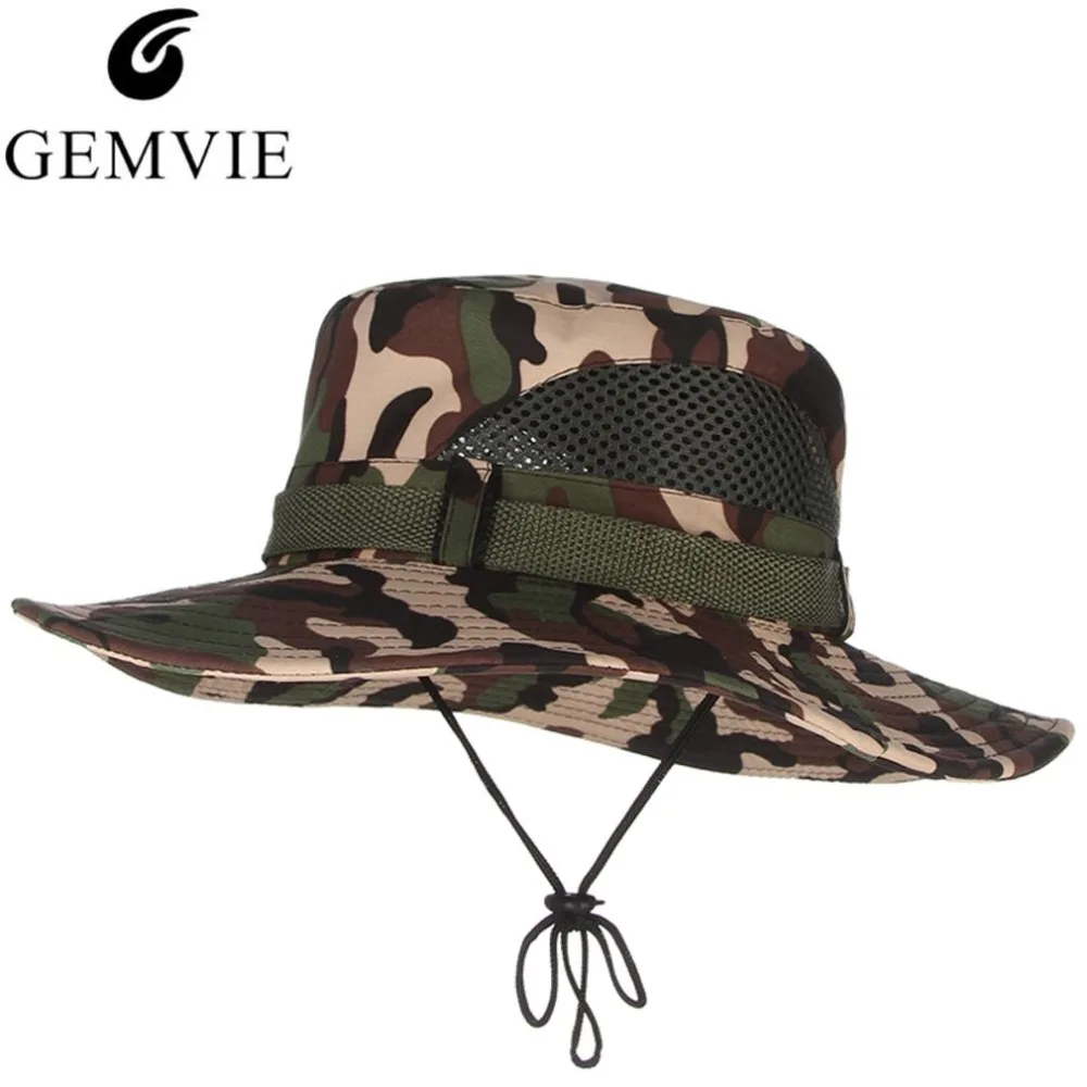 Mens Fashion Nepalese Boonie Hats Tactical Camouflage Jungle Bucket Hat