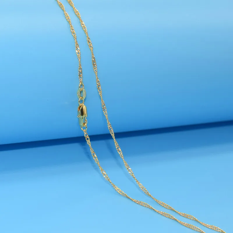 1 шт. золотое ожерелье модное ювелирное изделие водная волна звено цепи 2 мм ожерелье 16-30 дюймов подвеска цепь