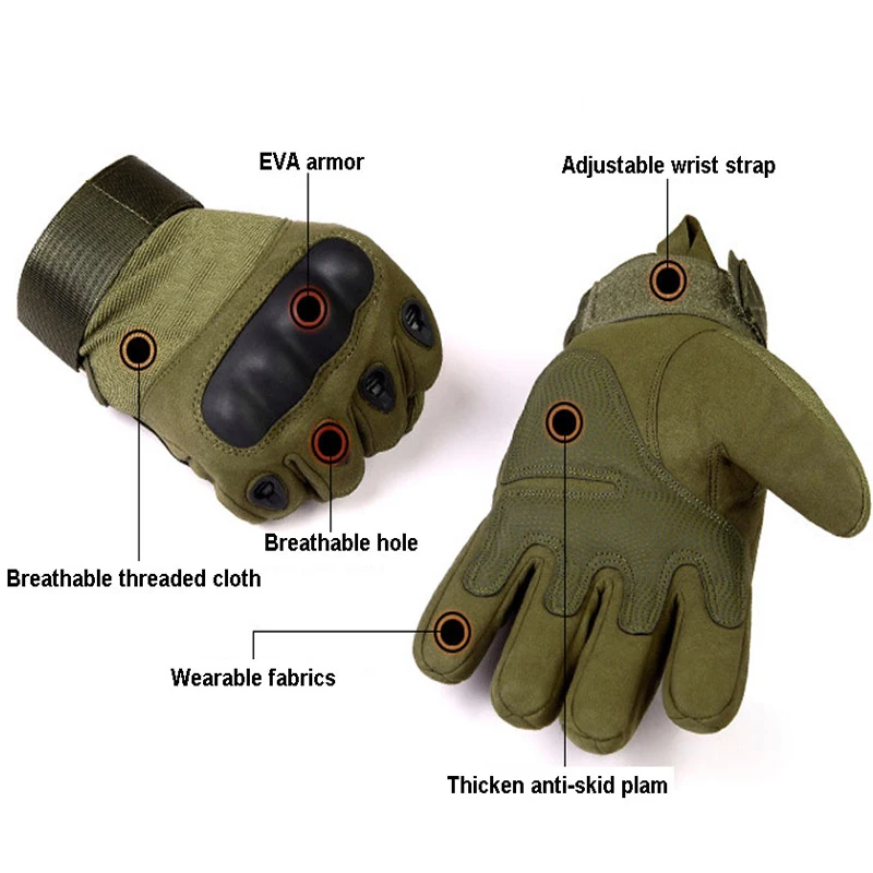 Tactical Gloves Military Army Paintball Airsoft Outdoor Sports Shooting Carbon Hard Knuckle Half / Full Finger Gloves