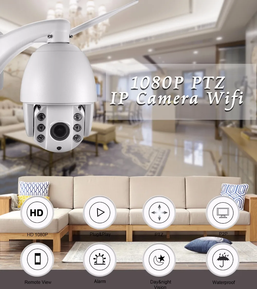 BESDER HI3516C+ SONY IMX323 скоростная купольная ip-камера Wifi 1080P слот для sd-карты Водонепроницаемая мини 4 ''PTZ Беспроводная ip-камера 4X Zoom