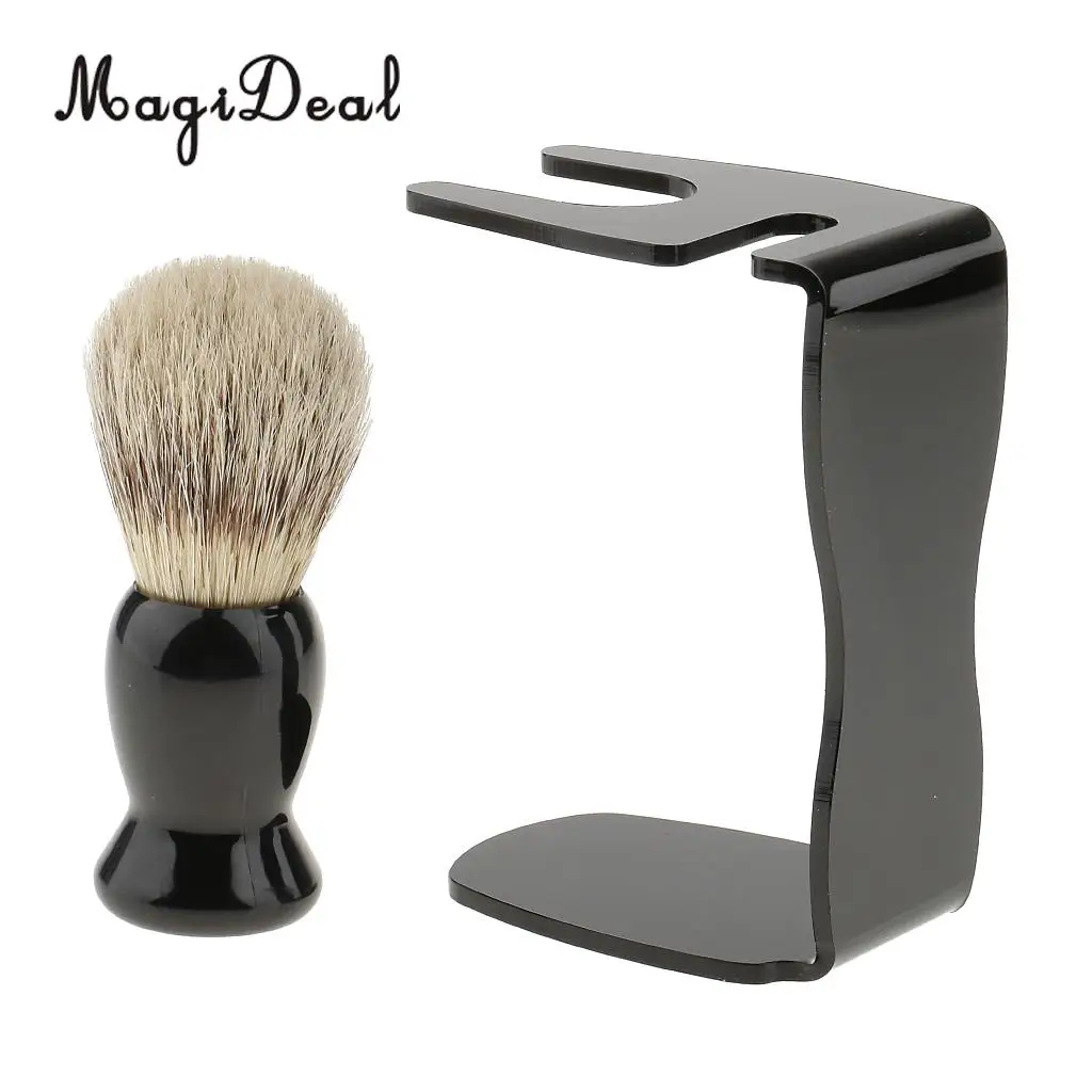 Men's Shave Set Shaving Brush+Steel Stand Holder+ Bowl Travel Kit Facial care tools High Quanlity