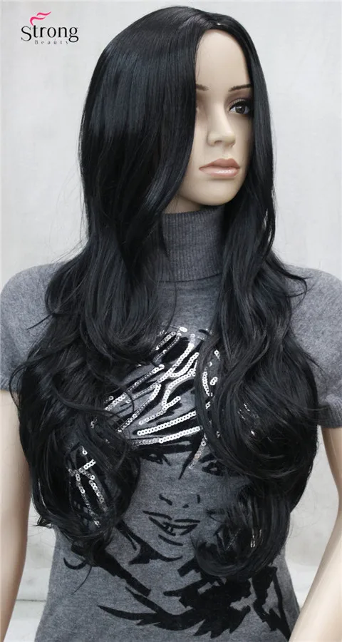 RG-9680 1  Black Long nature wavy wig (1)