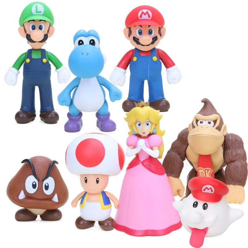 

8-15cm Super Mario Figures Super Mario Bros Bowser Koopa Yoshi Mario Odyssey PVC Action Figure Luigi Donkey Kong Model Dolls Toy