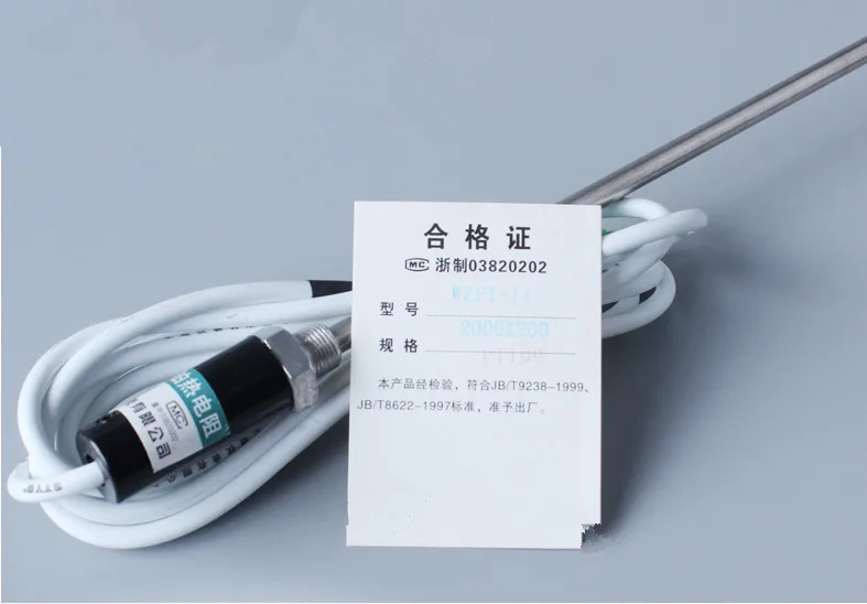 

Free Ship 2pcs/lot 200mm rod 1M length PT100 Thermocouple 304 stainless steel Temperature probe temperature sensor