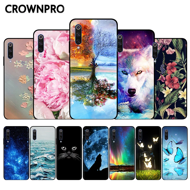 

CROWNPRO For Xiaomi Mi 9 SE Case Back Cover For Xiaomi Mi 9 Silicone Black Protective Cover For Xiomi Mi9 Mi 9 9SE Case TPU Bag