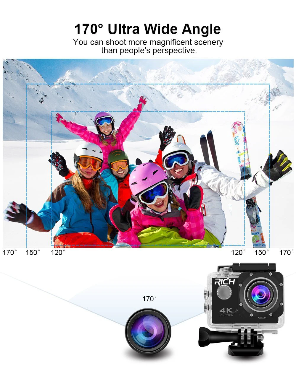 5pcs/lot SJ7000R New Action Camera Wifi 1920X1080P 30Fps 14Mp 2.0"Lcd 170D Helmet Underwater Go Waterproof Pro Camera light action camera