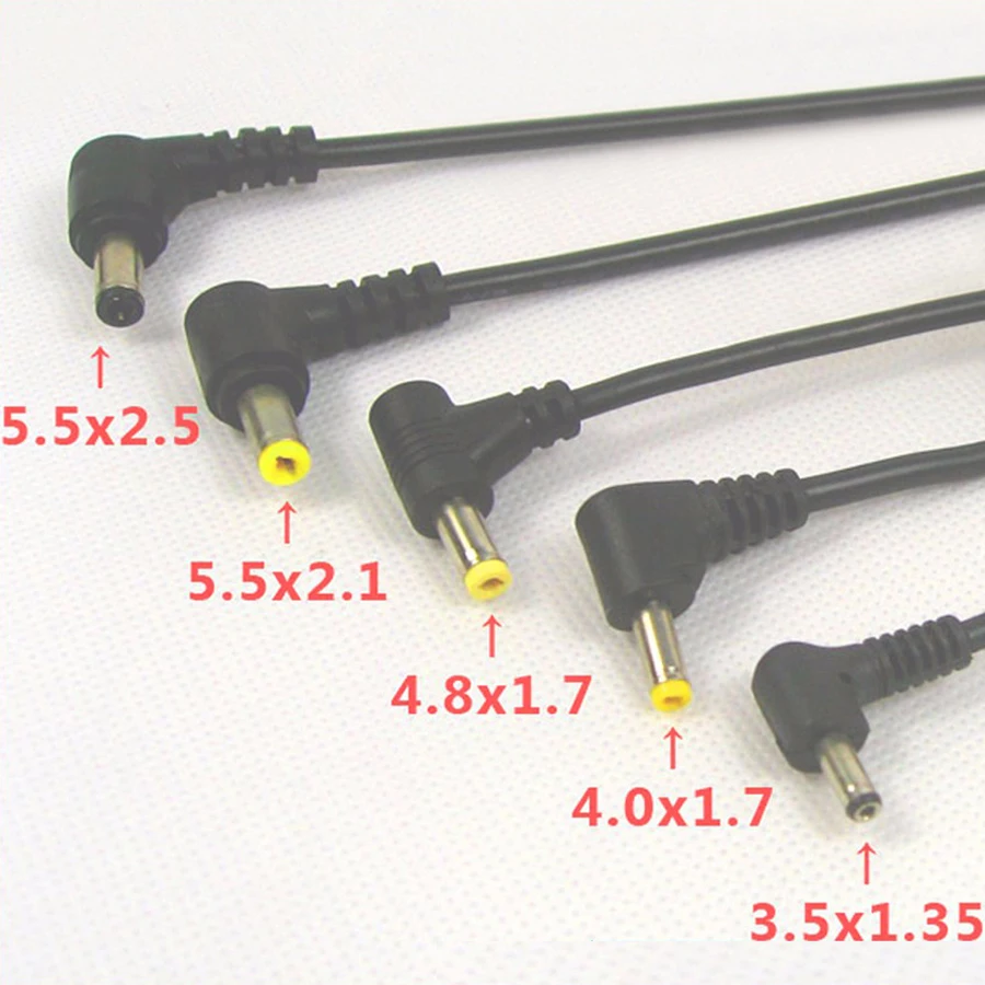 10 шт. 5,5x2,5 мм 5,5x2,1 мм 4,8x1,7 мм 4,0x1,7 мм 3,5x1,35 мм разъем питания постоянного тока с кабелем штекеры соединитель Адаптер общая длина 30 см
