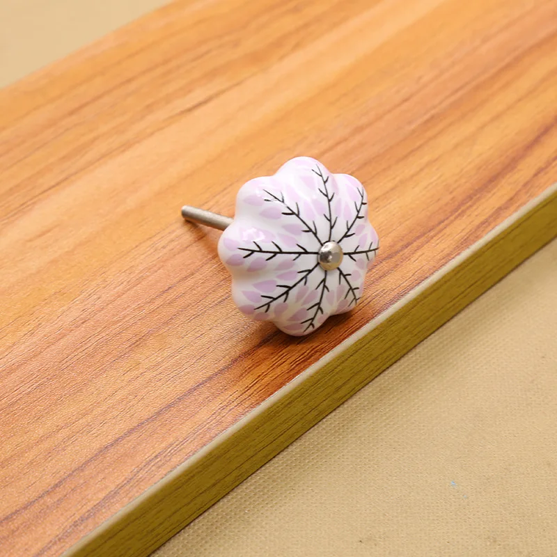 28 мм Красочный керамический круглый цветок ручки шкафа Дверные ручки-скобы шкаф ящик ручка для гардероба ручки