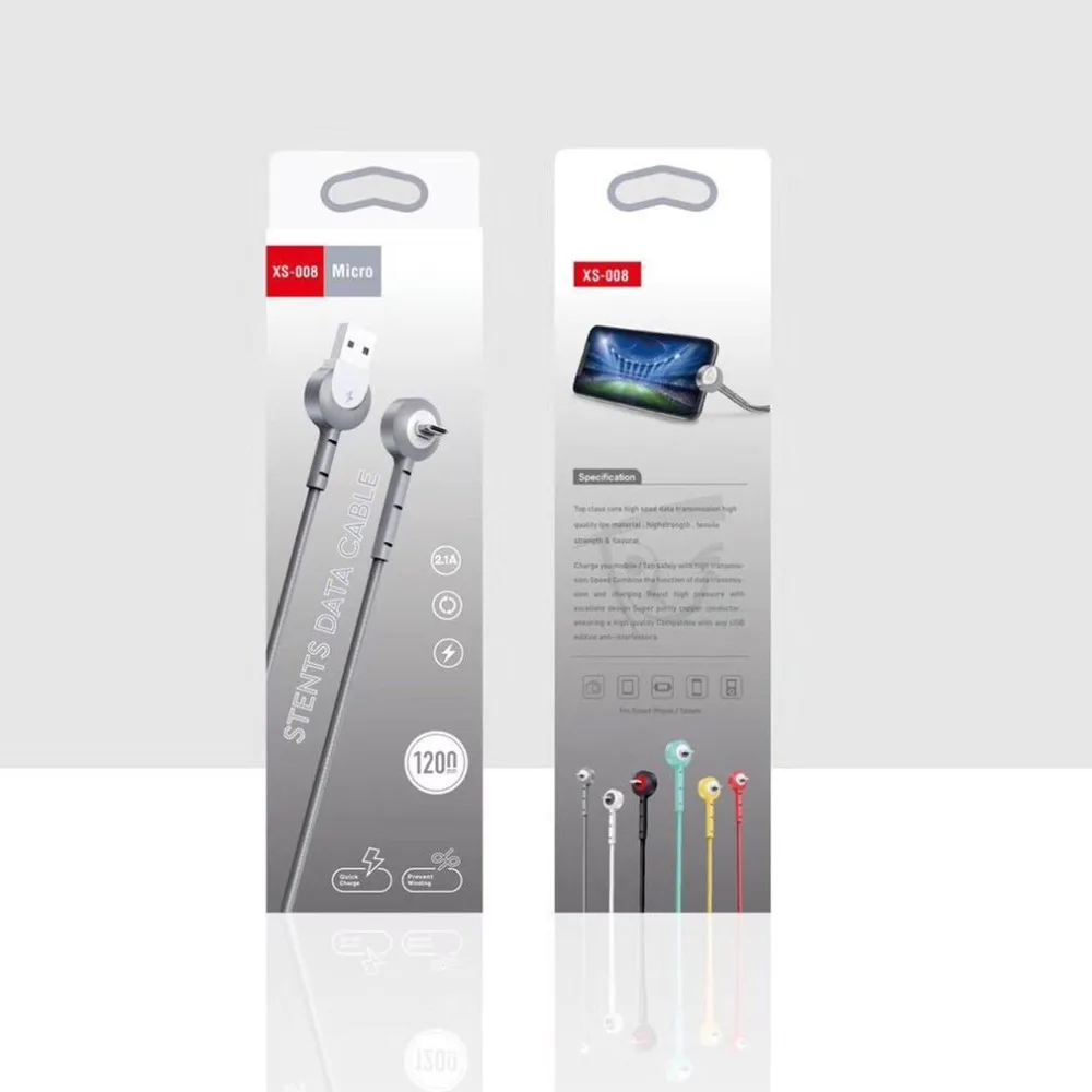2 في 1 مرنة المصغّر usb كابل كابل بيانات كابل شحن 1.2 M سريع شحن الهاتف كابل بيانات قوس حامل حامل