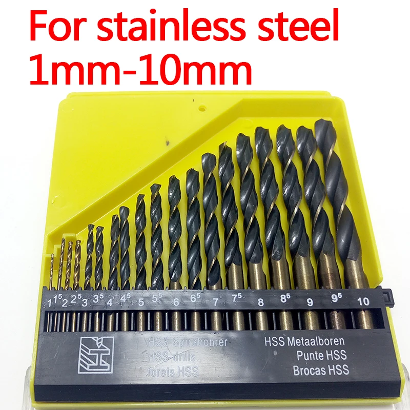 

18 Pieces From 1mm To 10mm Hole Saw Metalworking Twist Mini Hard Metal HSS Drill Bit Set Tool For Stainless Steel