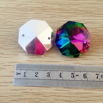 

Free Shipping Rainbow 30mm 50pcs Crystal Chandelier Beads Glass Prism Beads For Chandelier Home Decoration Beads In 2 Holes