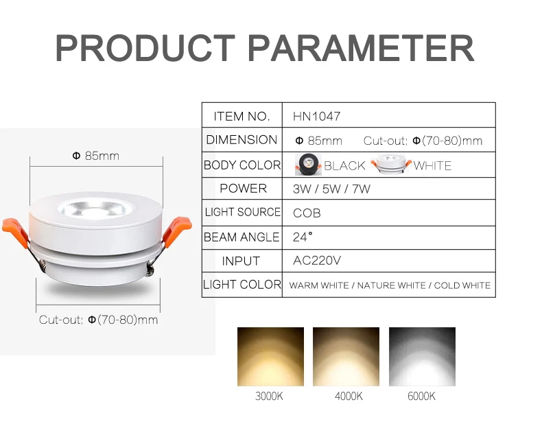 New Arrival Ultrathin Downlight Ceiling Recessed Lighting 220V LED 360-degree Rotational Function LED Lighting Fixtures