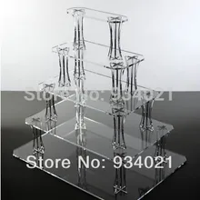 5 уровня Прозрачный Акриловый прямоугольник торт стоит, прямоугольник акриловые кекс стенд для продажи свадебные украшения