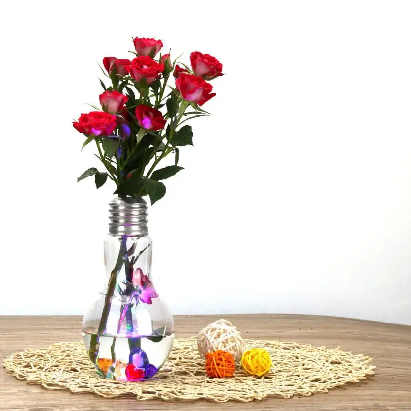 

Glowing Light Bulb Shape Stand Plant Flower Vase Hydroponic Container Bottle