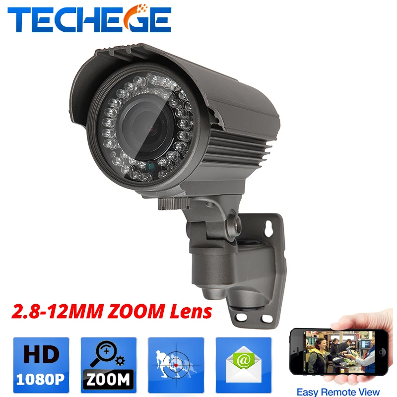 Techege 2.8-12mm zoom lens 1920*1080P 2.0MP Bullet IP Camera SONY IMX322 IR Outdoor Security Night Vision P2P IR Cut Filter