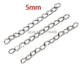 

Free shipping! 200Pcs /lot Silver color 5 cm longer chain ,for chunky beads necklace ending