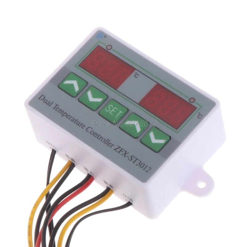 AC 220V DC 12V 24V цифровой двойной регулятор термостата реле температурный контроллер