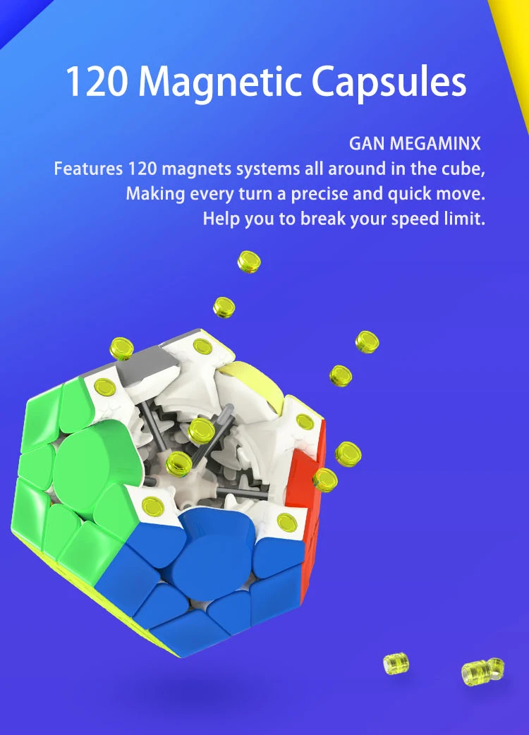 Gan 3x3 Megaminxeds, магический куб, без наклеек, скорость, профессиональная 12 Сторон головоломка, Cubo Magico, развивающие игрушки для детей