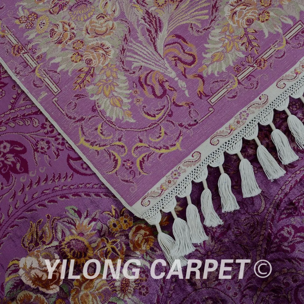 Yilong 5,5x" ручной работы Фиолетовый ковер цветочный ручной работы традиционный коврики(1554