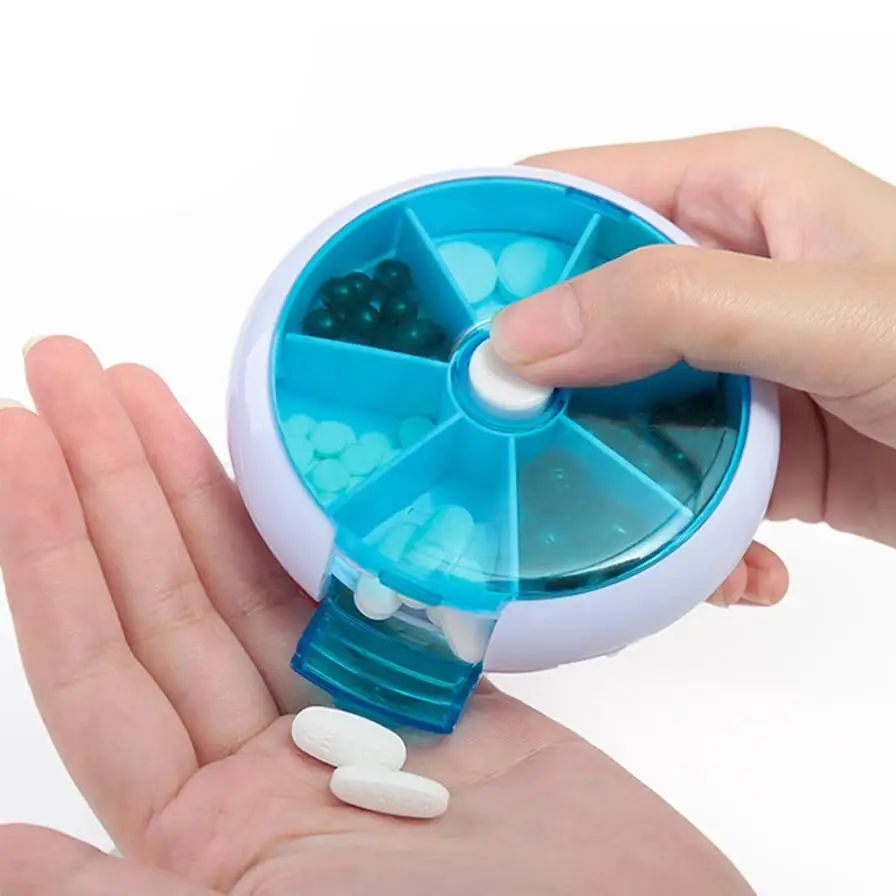 

7-Day Round Medicine Pill Vitamin Box Case Storage Dispenser Organizer Holder Wonderful