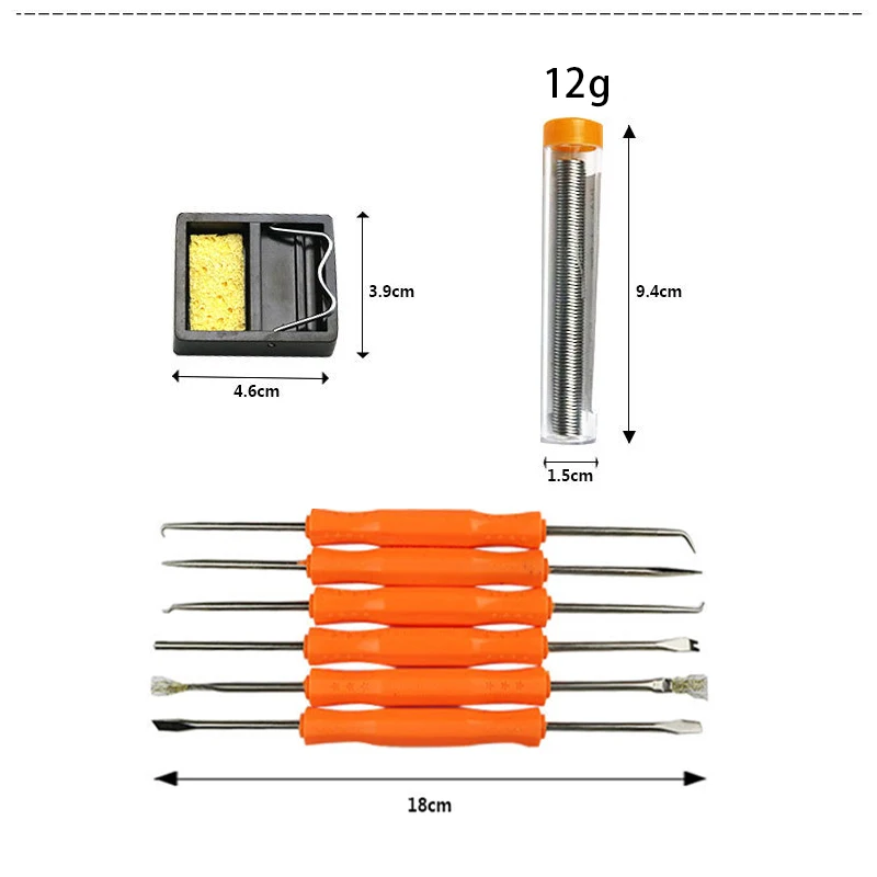 Электрический паяльник с регулируемой температурой и вилкой европейского стандарта 220 в 60 Вт+ 5 наконечников, портативный инструмент для ремонта сварки, пинцет, нож для хобби