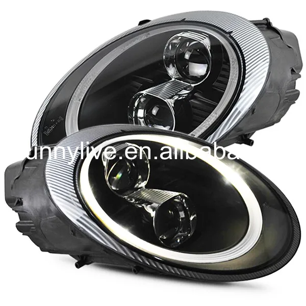 

For Porsche 997 LED Headlight with Bi Xenon Projector Lens Black Housing for original car without HID kit 2006-2010 year SN
