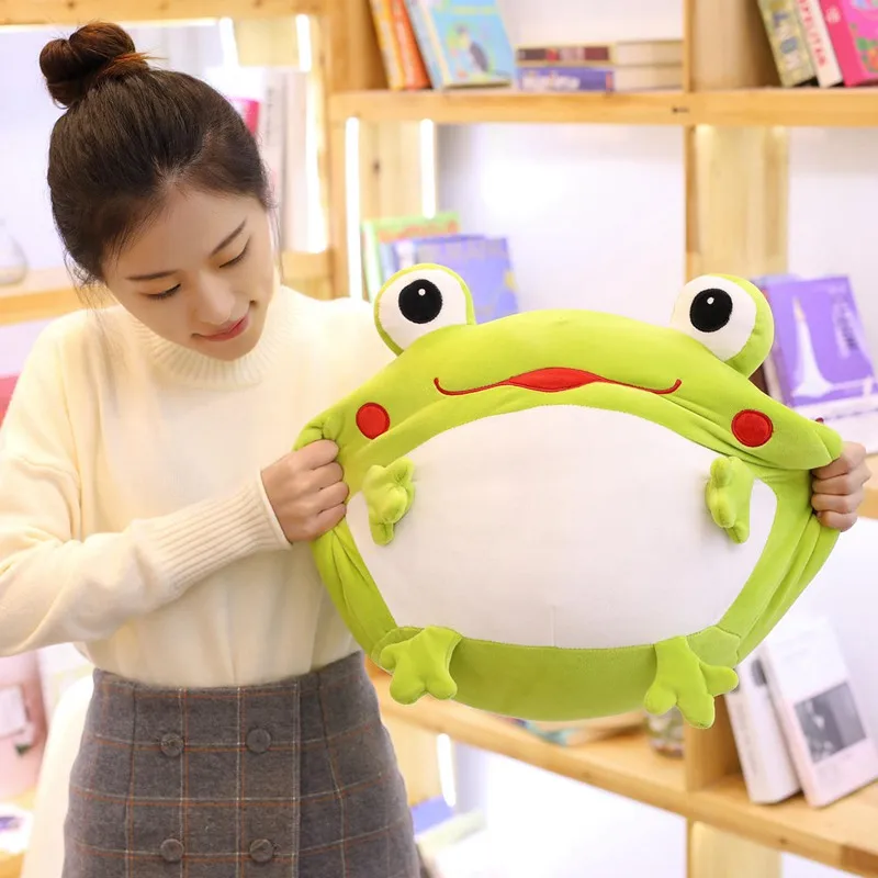 35cm Cute Expression Frog Plush Toy Soft Cartoon Animal Frog Stuffed Doll Sofa Bed Pillow Cushion Household Items Kids Best Gift