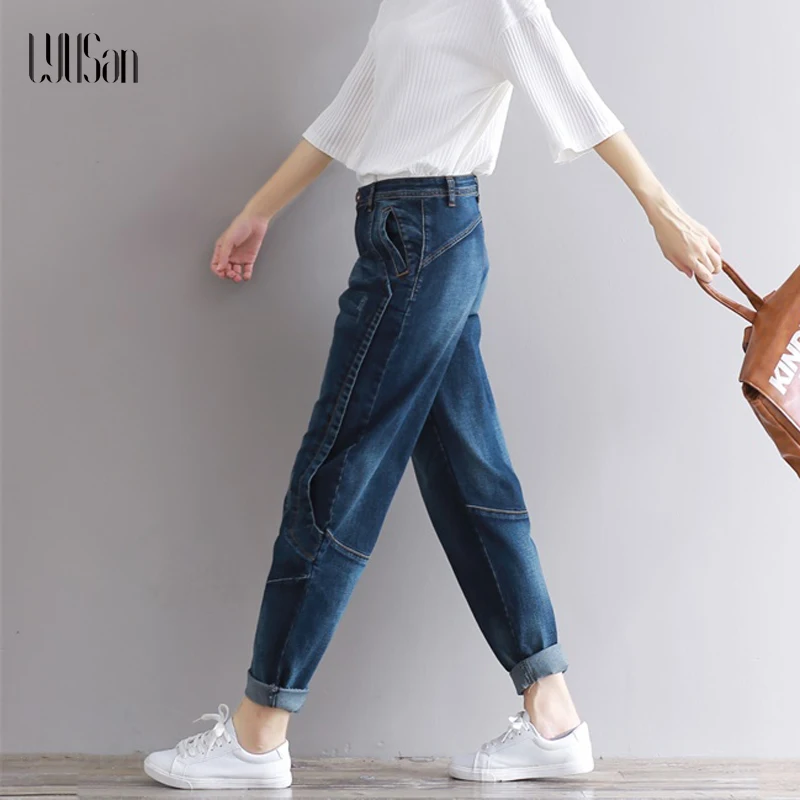elastic blue jeans