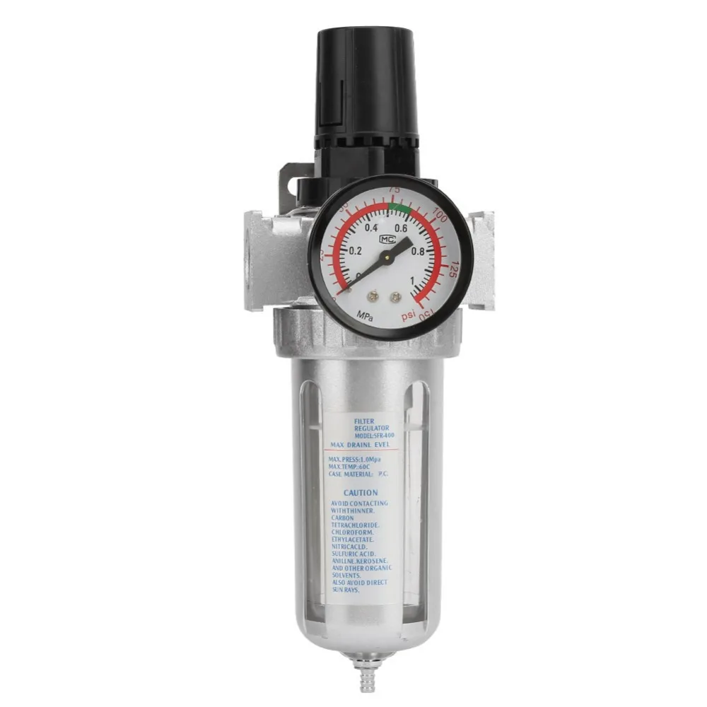 

BSP 1/2" Air Compressor Moisture Water Oil Lubricator Trap Filter Regulator Air Regulator with Mount Connection Pneumatic Parts