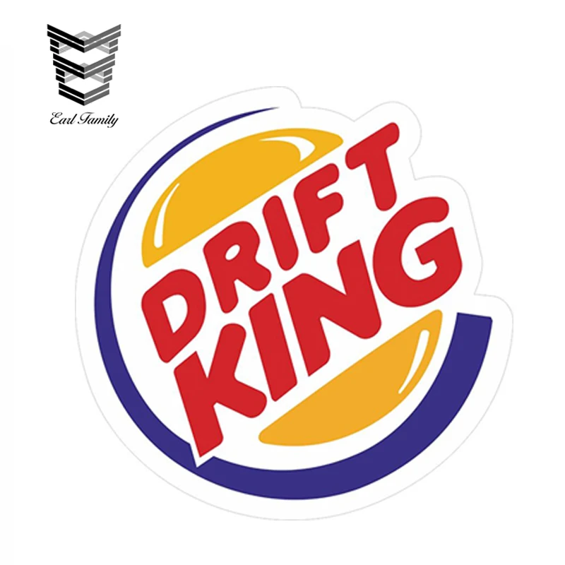 

EARLFAMILY 10cm x 9.7cm Retro DRIFT KING Funny Parody JDM Drift Look Vinyl Car Sticker Bomb Decal Car Styling Accessories