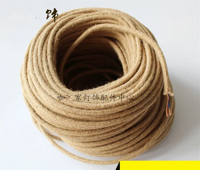 

5m/lot Edison Vintage Round Electrical Wire Loft Rope Cable Retro Textile Braided Cable Wire Lamp Cord 2*0.75mm rope cable