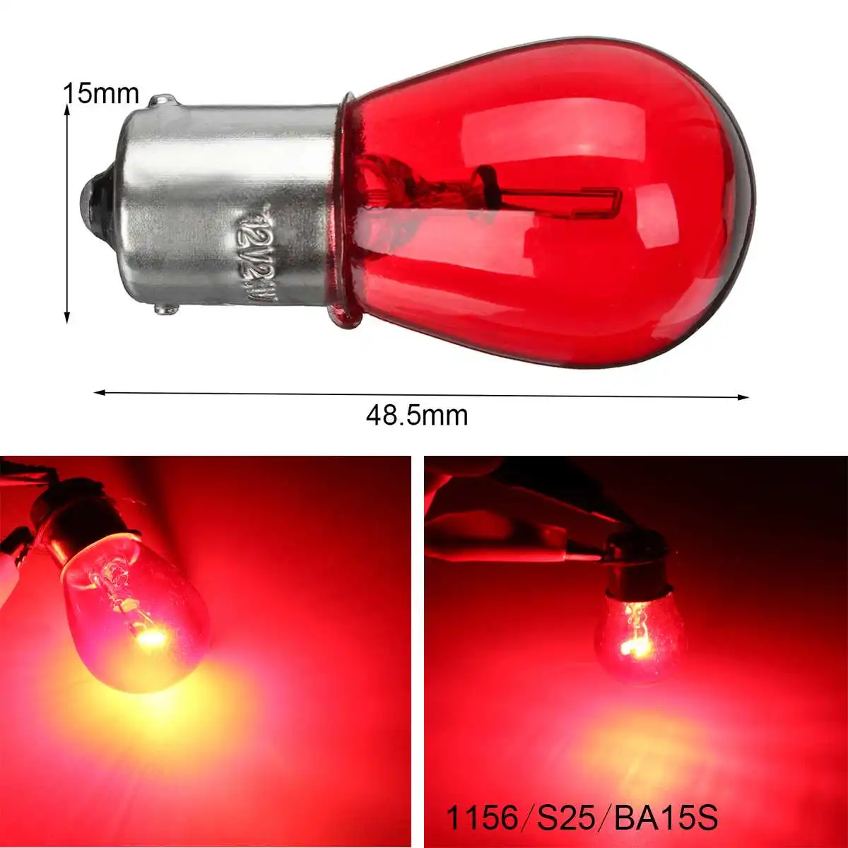 12V 21 Вт 1156 BA15S S25 автомобильные задние стоп-Фары заднего хода лампы Авто поворота заднего фонаря лампы красный