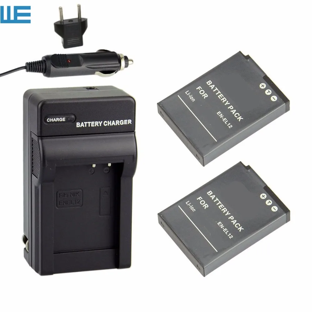 2x EN-EL12 ENEL12 EL12 Камера Батарея + Зарядное устройство для цифровой камеры Nikon Coolpix S610
