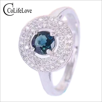 Vintage silver sapphire ring 5mm natural sapphire gemstone silver ring solid 925 silver sapphire ring romantic jewelry for woman