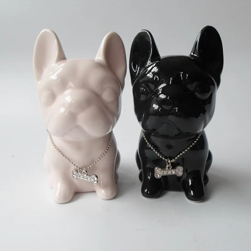 small ceramic Bulldog home decor crafts room decoration ceramic French