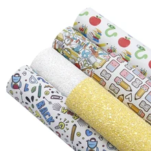 20*34 см 6 шт обратно в школу искусственная кожа с тиснением Набор, материалы для ручных поделок для изготовления домашних мероприятий ремесла, 1Yc7342