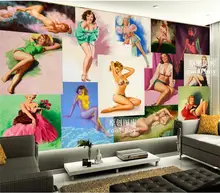 2017 3d room wallpaper custom non-woven wall sticker Bikini sexy beauty beach poster photos 3d wall murals wallpaper c0403