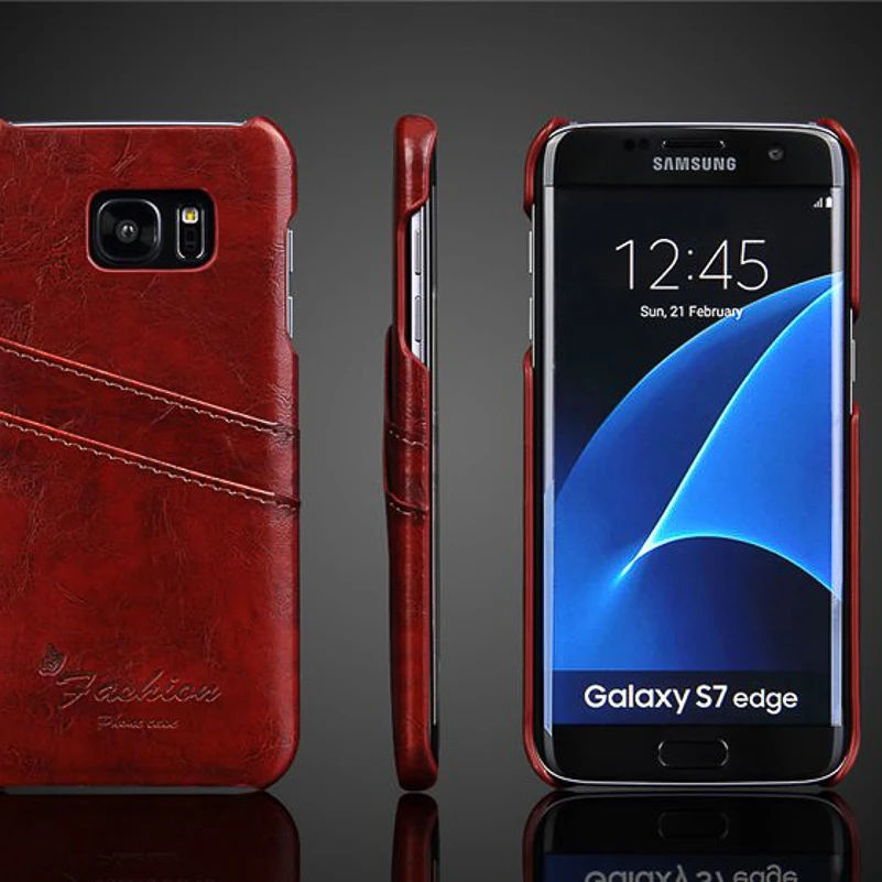 Роскошный чехол бумажник для Samsung S7 Edge из искусственной кожи с текстурой