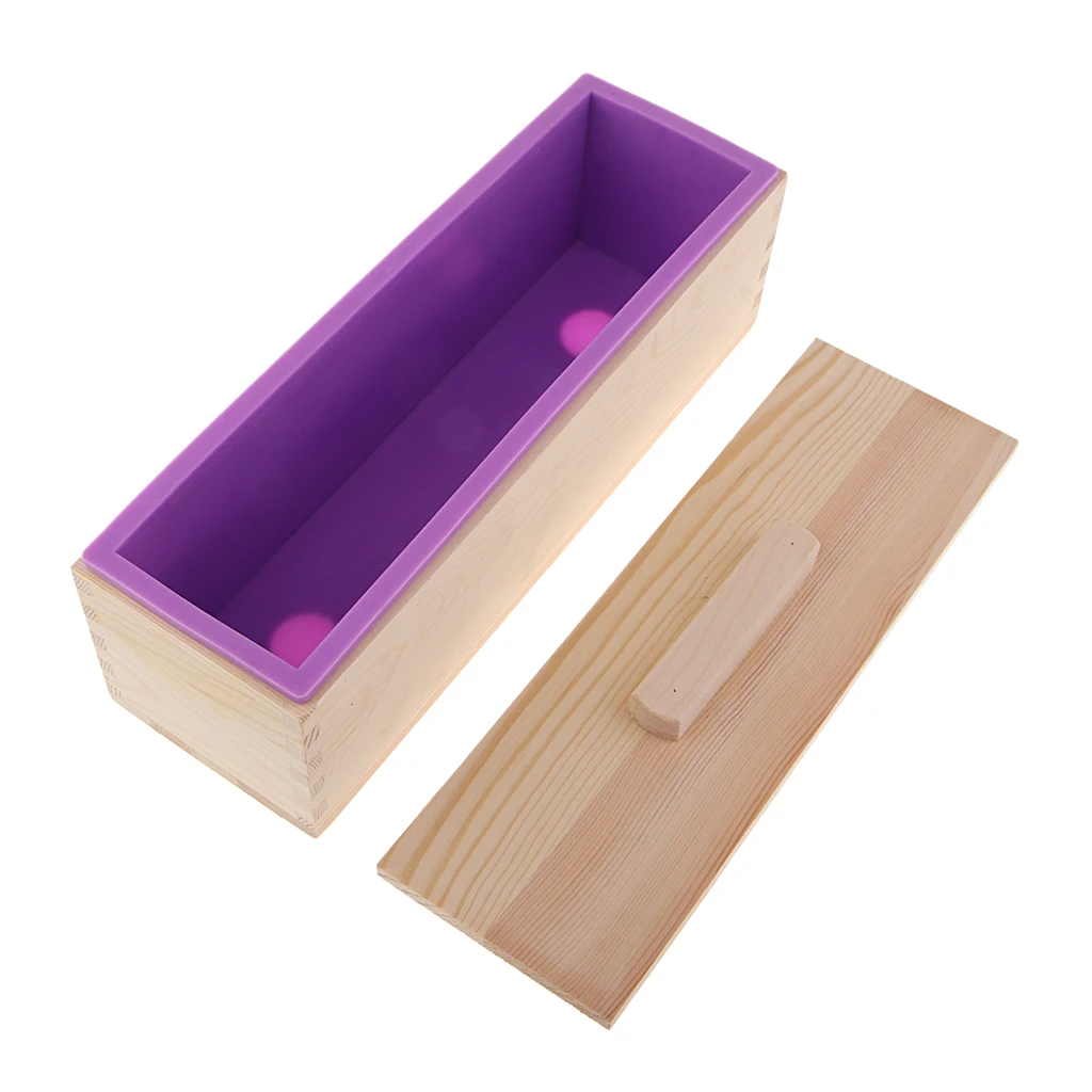 Soap Making Tool Sets –Double Hole Loaf Mold With Wooden Box, Bamboo Soap Holder, Oil Paper, Pink Soap Mold