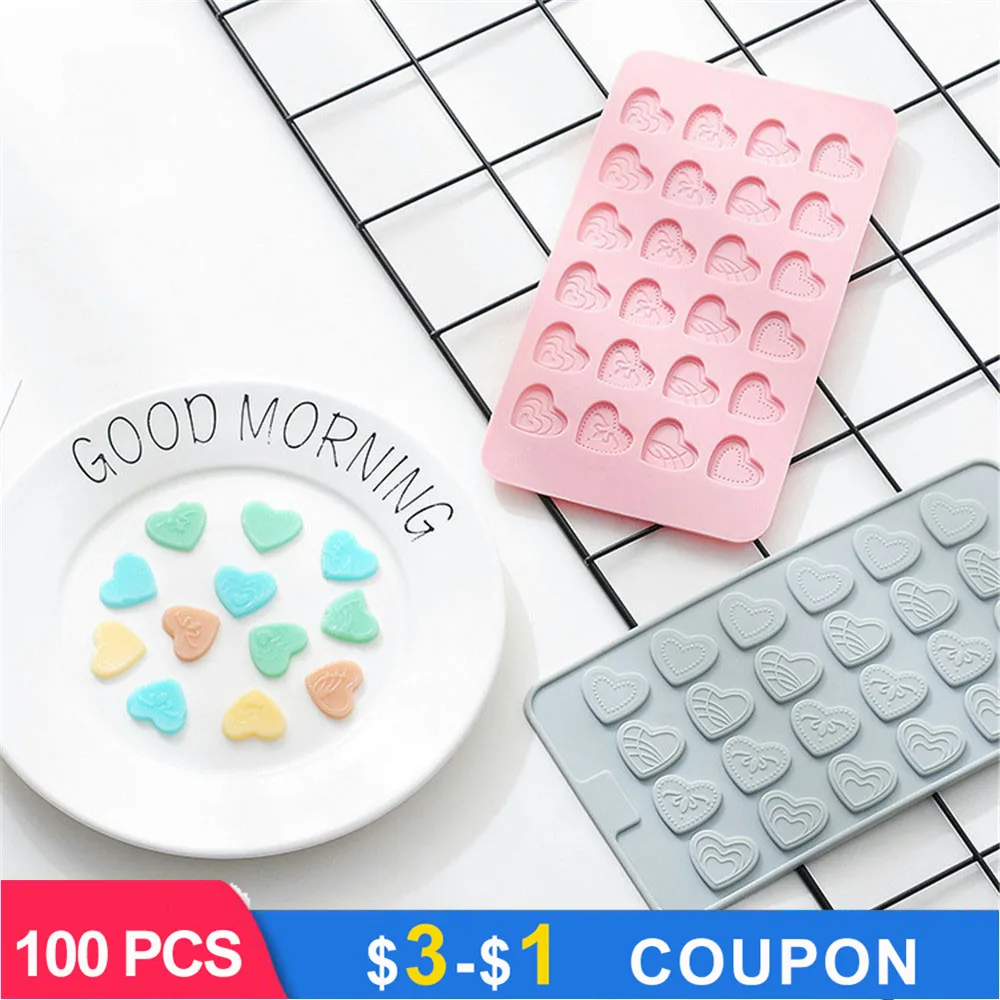 

24 Grid High Quaty Silicone Chocolate Mold Fondant Cake Decorating Tools Lovely Heart-shaped Candy Molds Kitchen Accressories