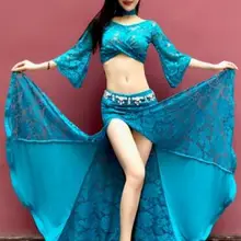 Женский костюм для танца живота, одежда для восточных танцев для женщин, одежда для танца живота, сценический комплект с юбкой M, L DW099