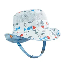 Двусторонняя детская Солнцезащитная шляпа UPF 50+ для мальчиков и девочек, Пляжная Панама с широкими полями, Солнцезащитная шляпа для малышей, детское ведро, Кепка
