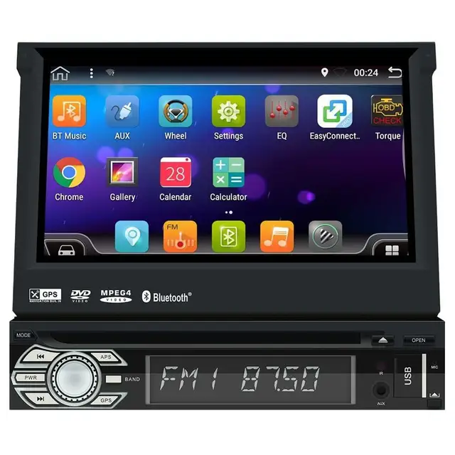 Android 6.0 Car Stereo Detachable Touch Screen 1 Din In Dash Bluetooth
